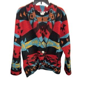 Rhonda Stark Southwestern‎ Aztec Blazer Cropped Jacket X-Large Elevated Cowgirl